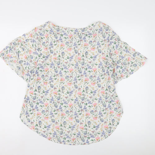 H&M Women's Floral Blouse, Multicoloured, Size M