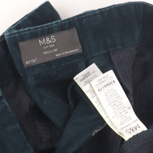 Marks and Spencer Men's Black Corduroy Trousers 40R