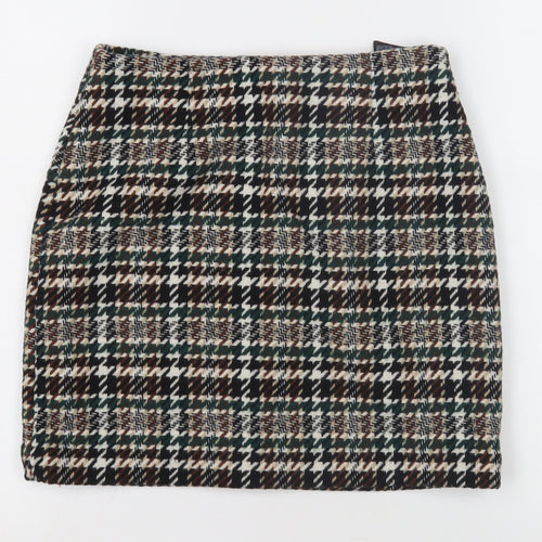 H&M Women's Multicoloured 6 Houndstooth Pencil Skirt