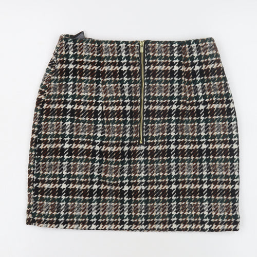 H&M Women's Multicoloured 6 Houndstooth Pencil Skirt