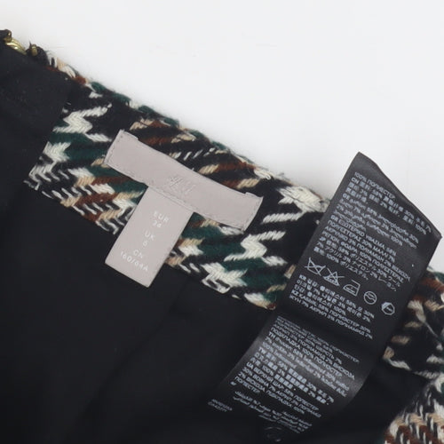 H&M Women's Multicoloured 6 Houndstooth Pencil Skirt