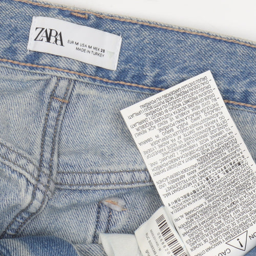 ZARA Women's Blue Denim Midi Skirt Size 12
