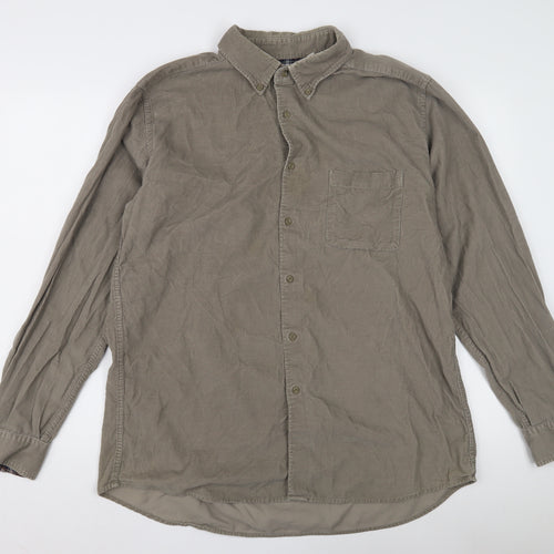 Uniqlo Men's Brown XL Button-Up Casual Shirt