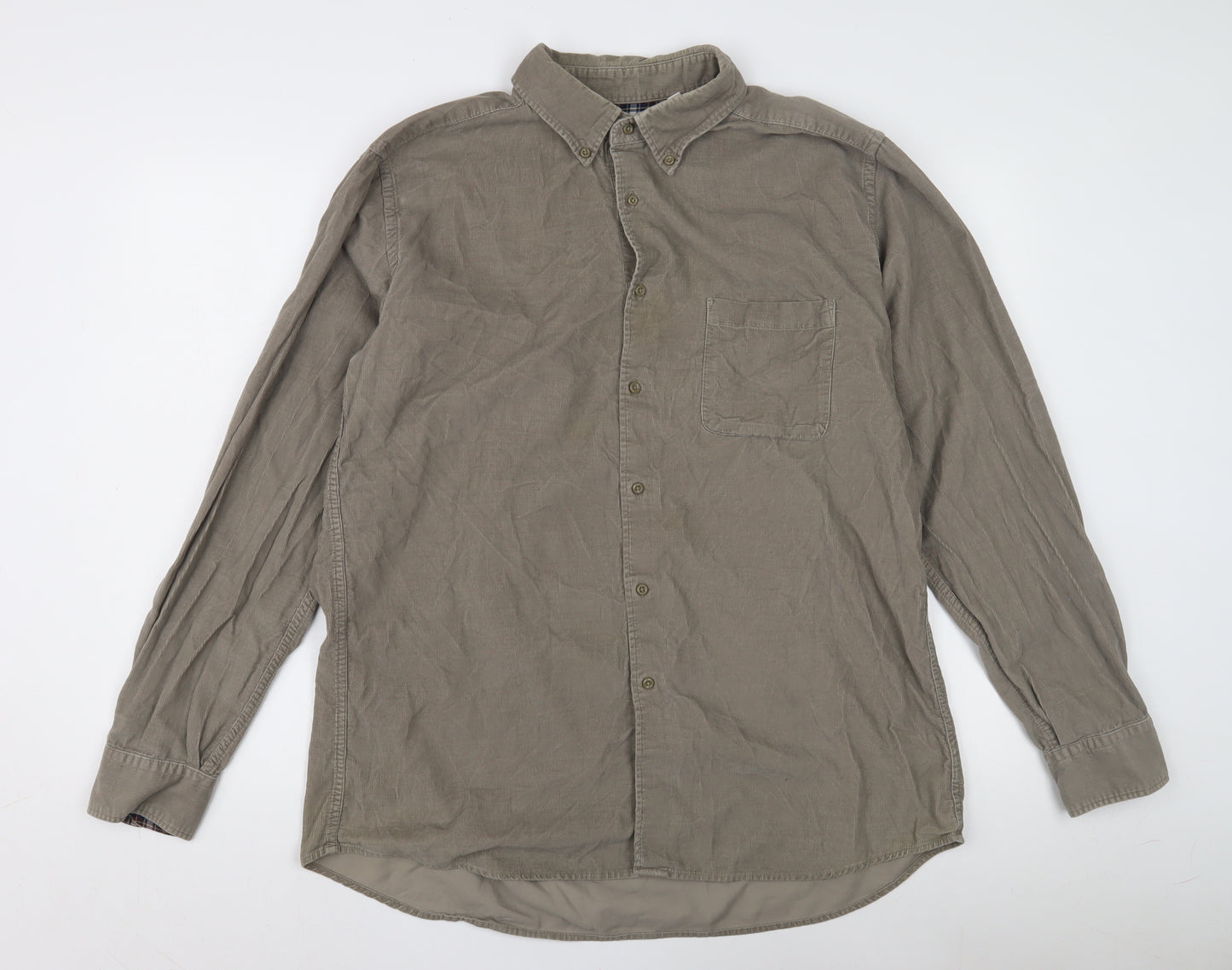 Uniqlo Men's Brown XL Button-Up Casual Shirt