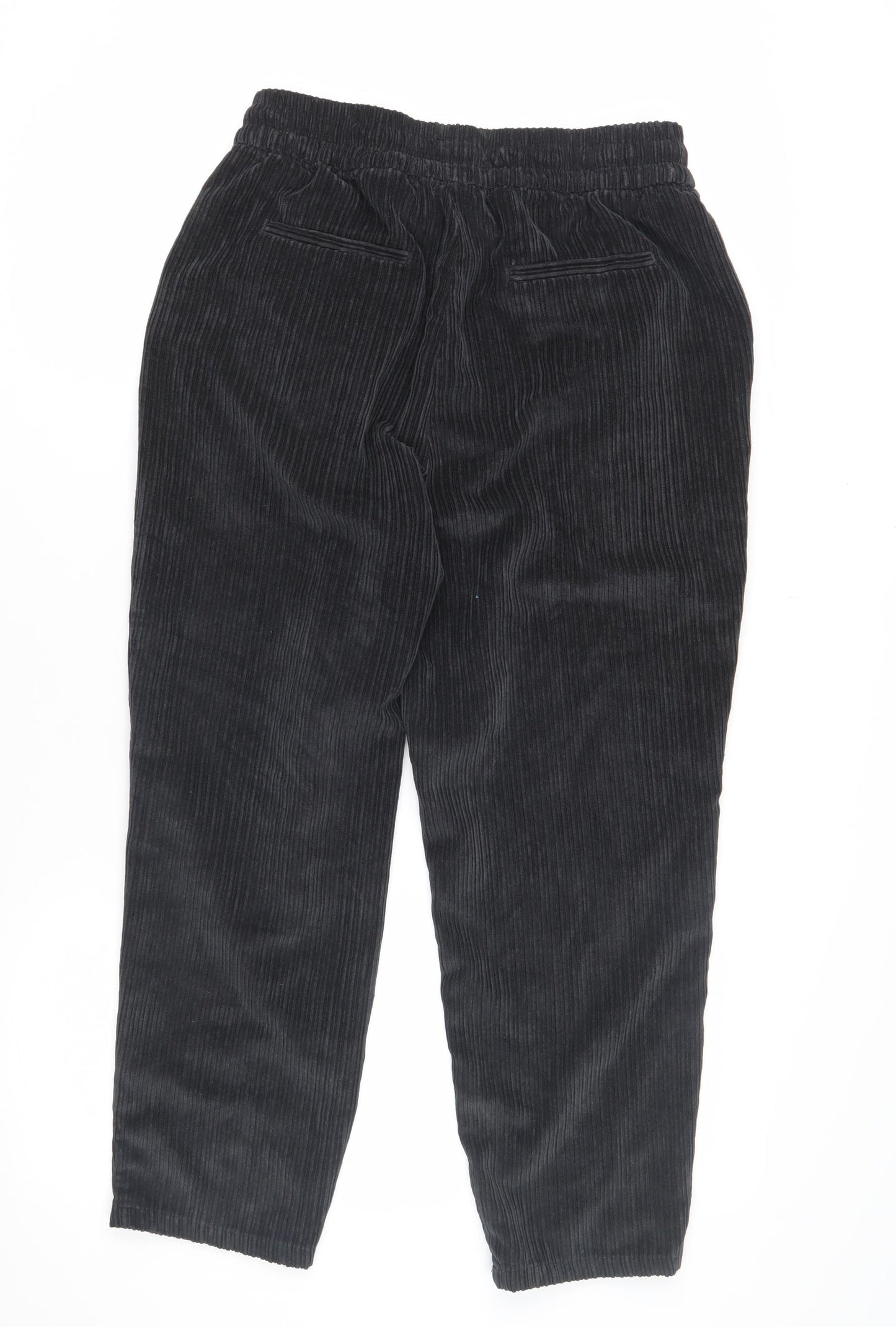 Next Women's Black Corduroy Joggers Trousers Size 12