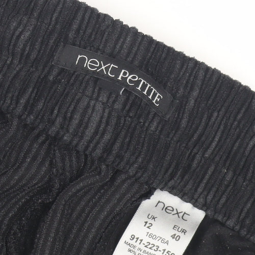 Next Women's Black Corduroy Joggers Trousers Size 12