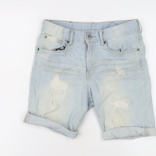 Boys Blue Denim Bermuda Shorts, Slim Fit, Size 12