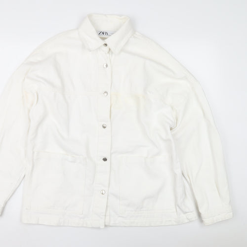 Zara Men's White Cotton Basic Jacket XS