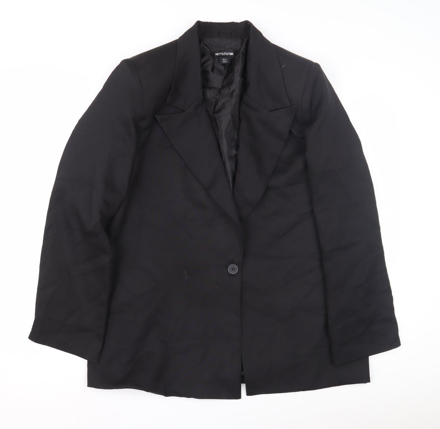 PrettyLittleThing Women's Black Blazer Size 8