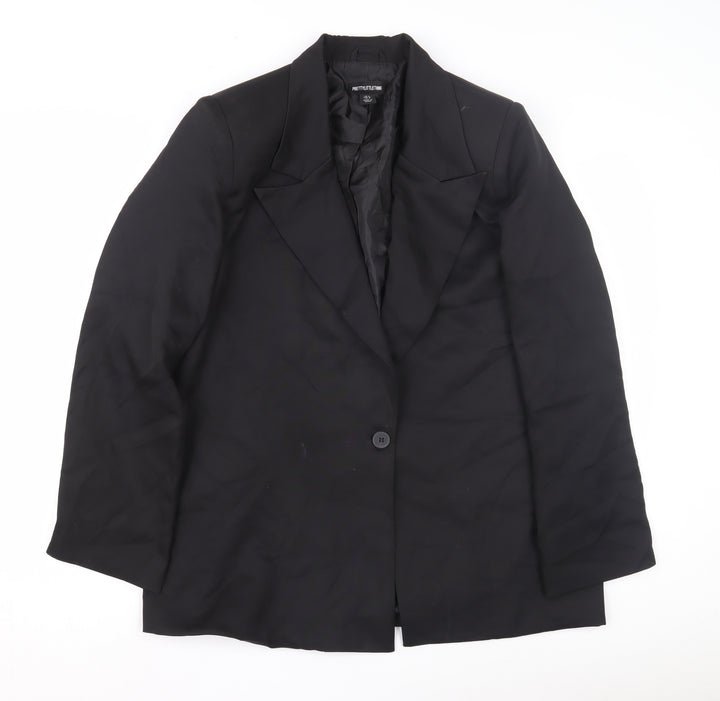 PrettyLittleThing Women's Black Blazer Size 8