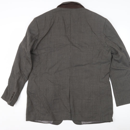 Marks and Spencer Men's Grey Wool Blazer, Size 44R Classic Check