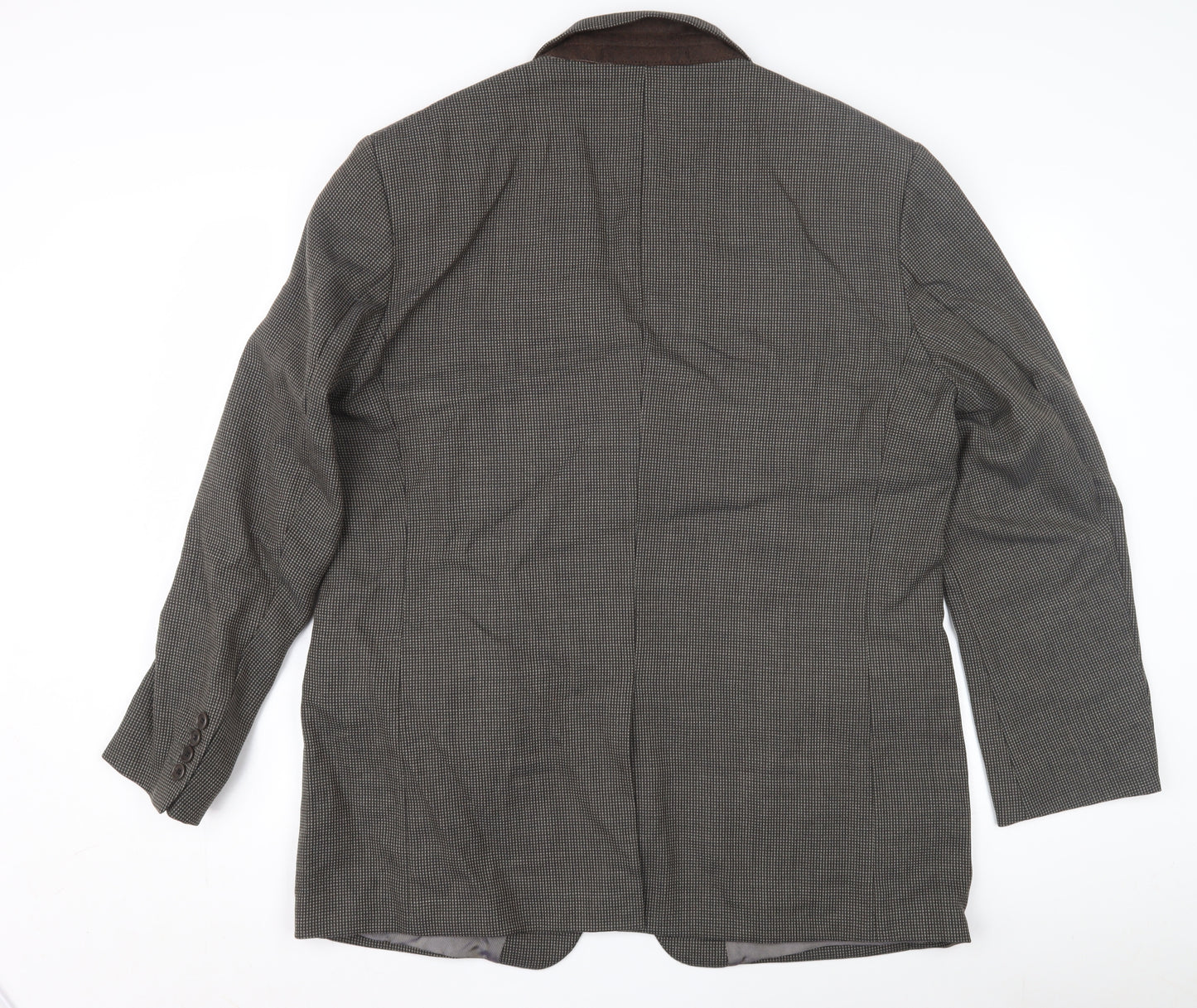Marks and Spencer Men's Grey Wool Blazer, Size 44R Classic Check