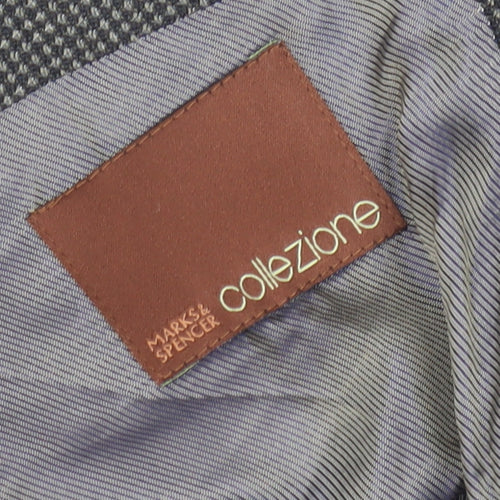 Marks and Spencer Men's Grey Wool Blazer, Size 44R Classic Check
