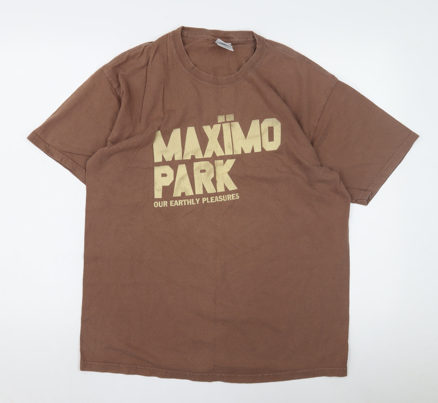 Gildan Men's Brown Graphic Print T-Shirt, L