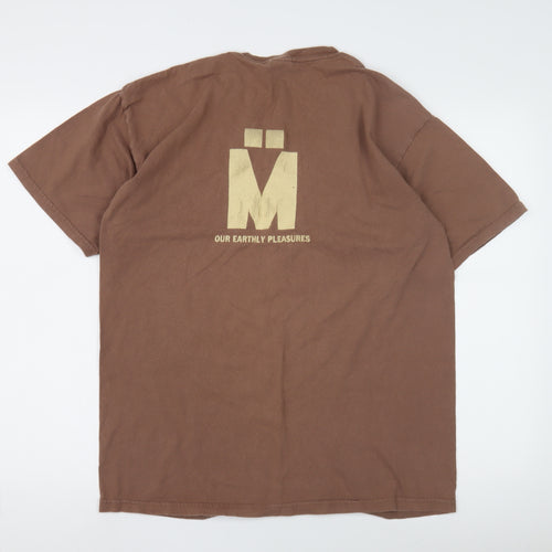 Gildan Men's Brown Graphic Print T-Shirt, L