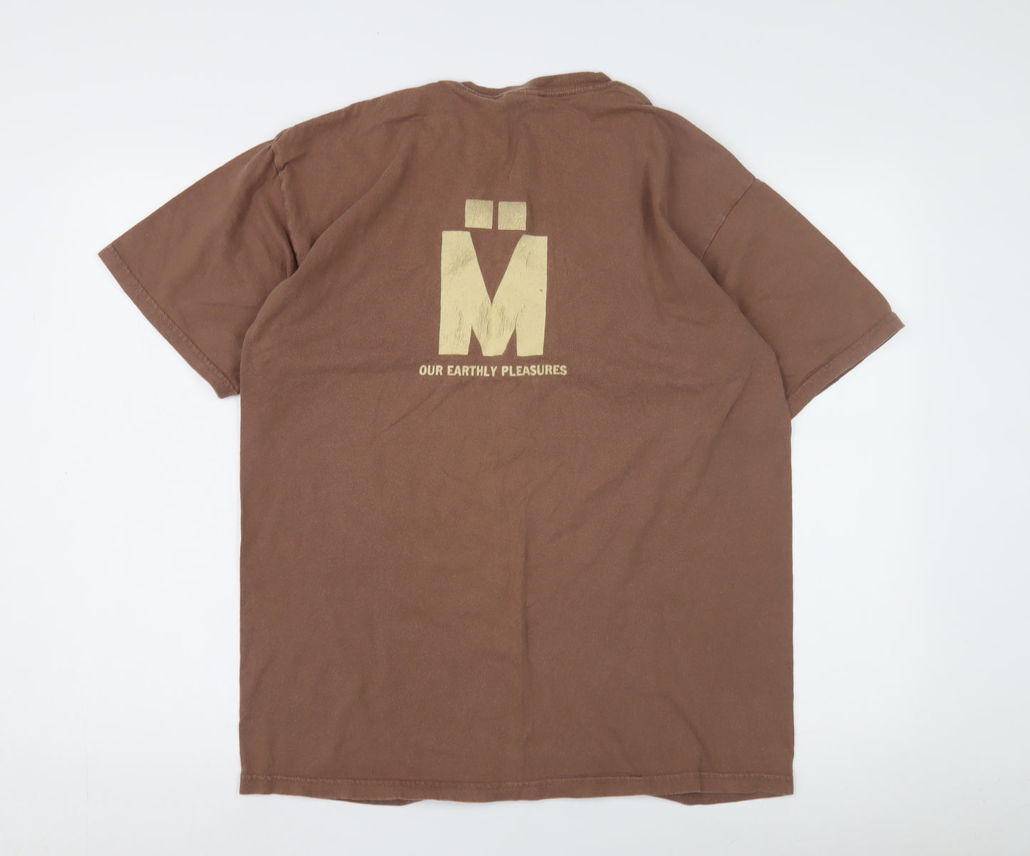 Gildan Men's Brown Graphic Print T-Shirt, L