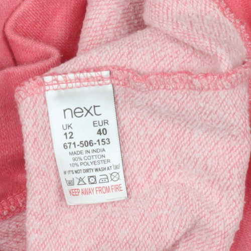 Next Women's Pink Full Zip Hoodie Size 12 Casual