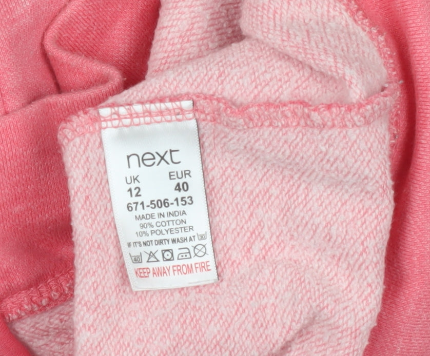 Next Women's Pink Full Zip Hoodie Size 12 Casual