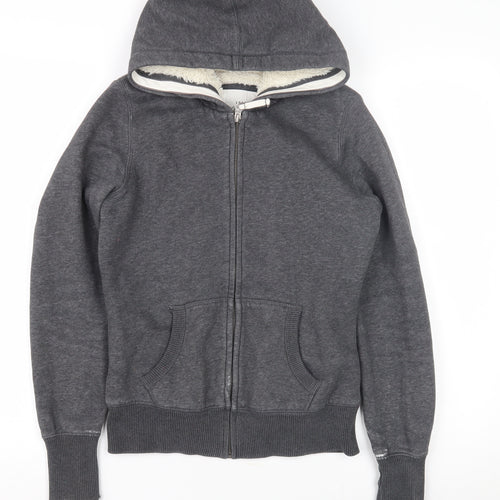 H&M Boys Grey Full Zip Hoodie Lined Size S