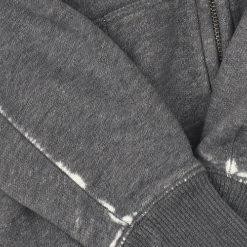 H&M Boys Grey Full Zip Hoodie Lined Size S