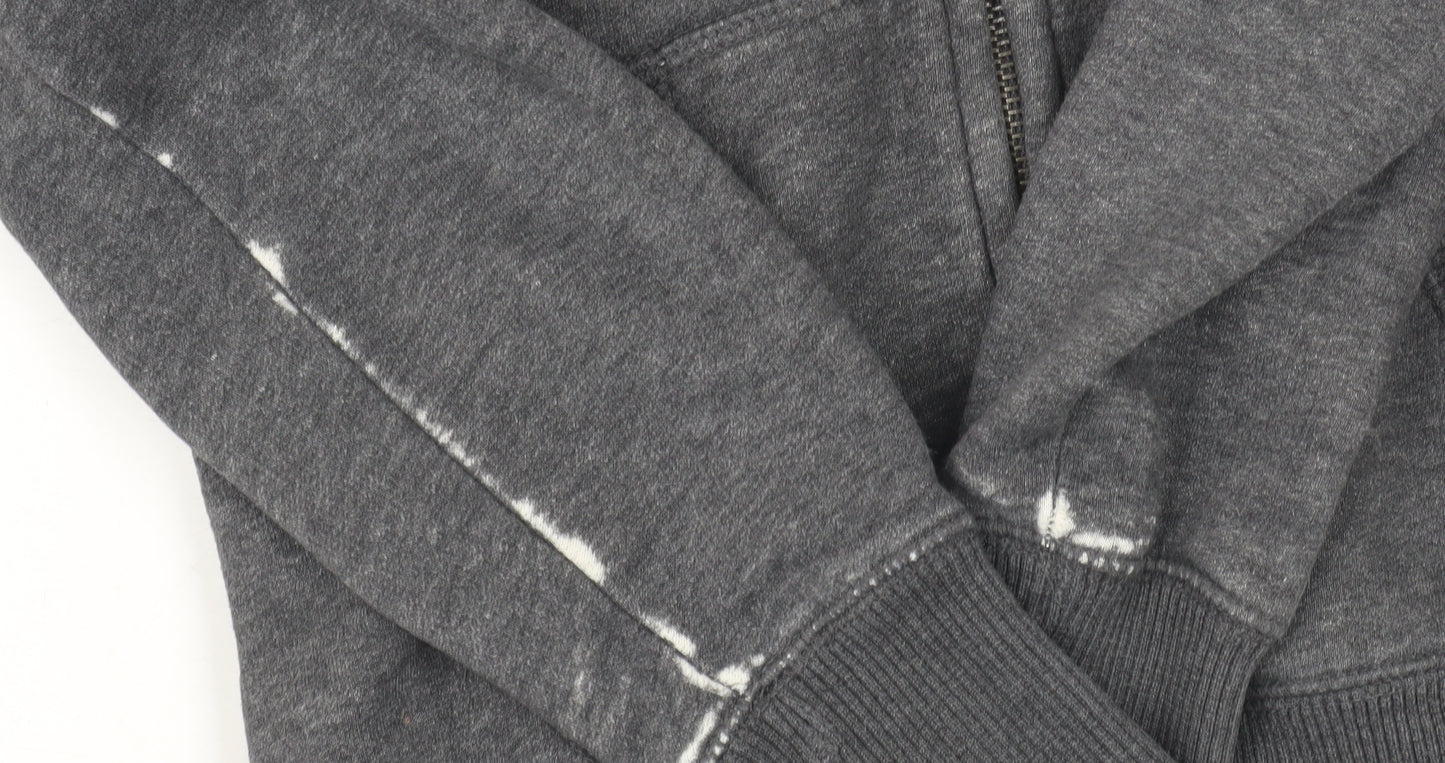 H&M Boys Grey Full Zip Hoodie Lined Size S
