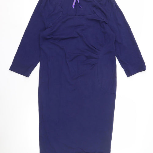 Seraphine Women's Blue Maternity Sheath Dress Size 12