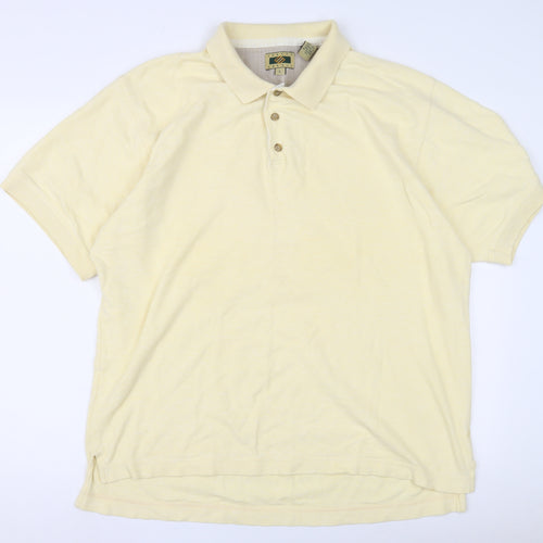 Joseph Abboud Men's Ivory Polo Shirt L Short Sleeve