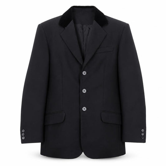 Front view of Dublin Men's Black Blazer Classic Mid-Length Formal