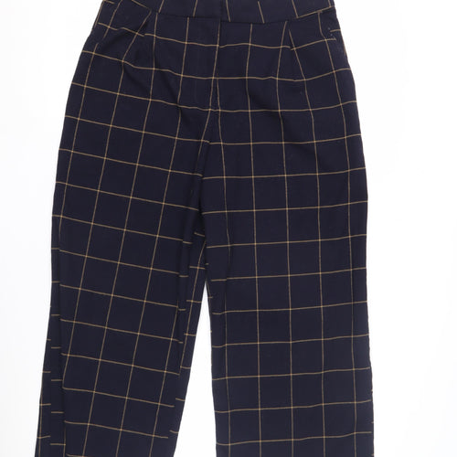 Monki Women’s Blue Check Trousers Size 12