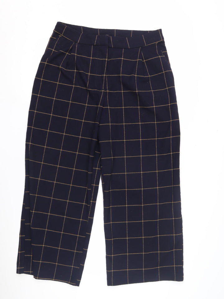 Monki Women’s Blue Check Trousers Size 12