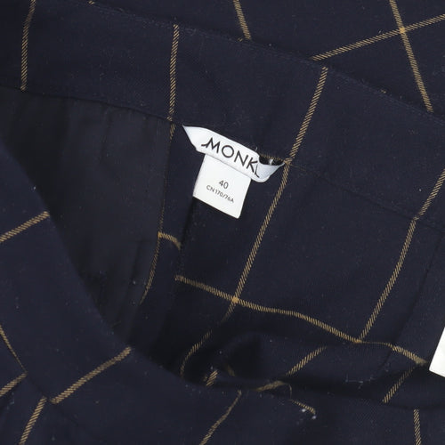 Monki Women’s Blue Check Trousers Size 12