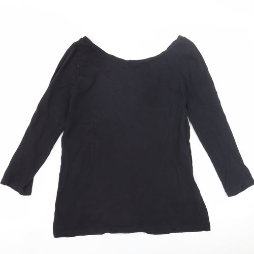 J.Crew Women's Black Slim Fit Boat Neck Top S