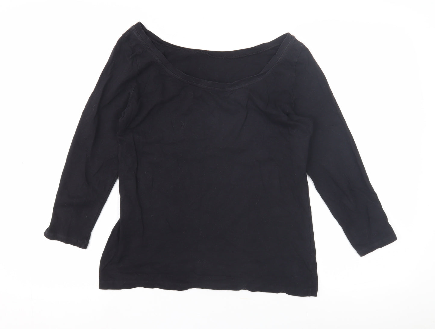 J.Crew Women's Black Slim Fit Boat Neck Top S