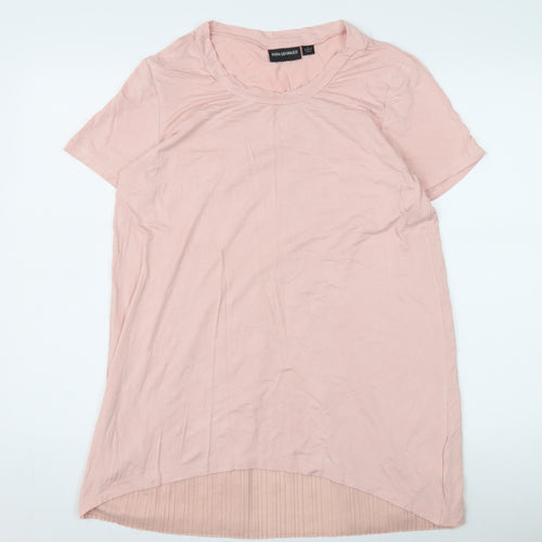 Nina Leonard Women's Pink Cotton T-Shirt, Size L, Casual