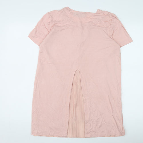 Nina Leonard Women's Pink Cotton T-Shirt, Size L, Casual