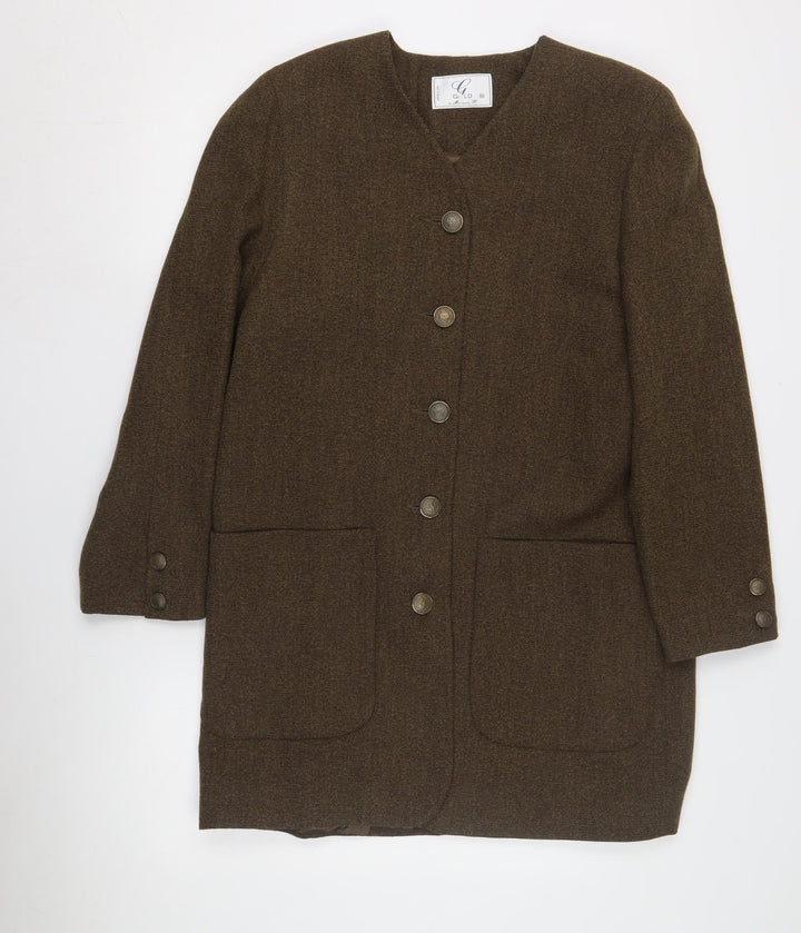 Gold by Michael H Women's Brown Wool Coat Size 12