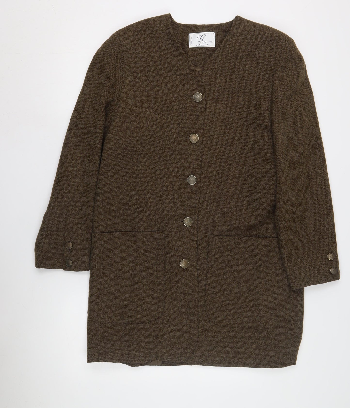 Gold by Michael H Women's Brown Wool Coat Size 12
