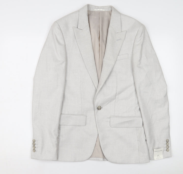River Island Men's Grey Slim Fit Blazer 36R