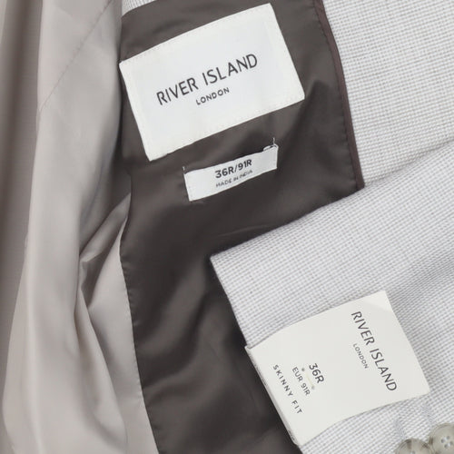 River Island Men's Grey Slim Fit Blazer 36R