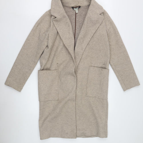 Next Women's Beige Coatigan, Size 6 Plus, Pockets, Knit
