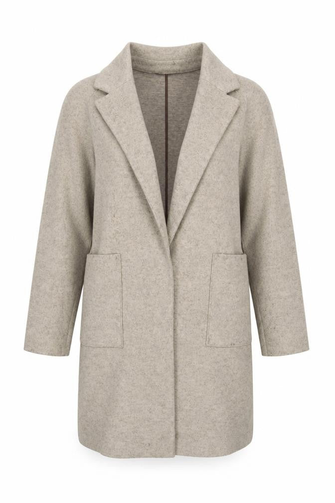 Front view of Next Women's Beige Coatigan, size 6 Plus, Pockets, Knit