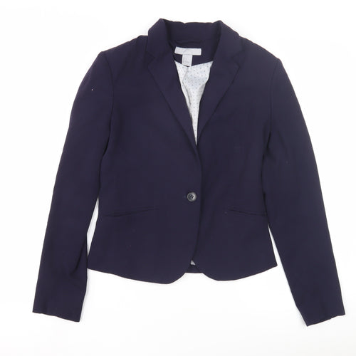 H&M Women's Blue Blazer, Size 6, Short Length