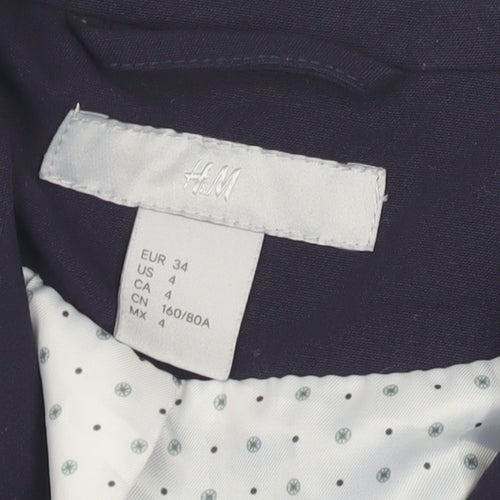 H&M Women's Blue Blazer, Size 6, Short Length