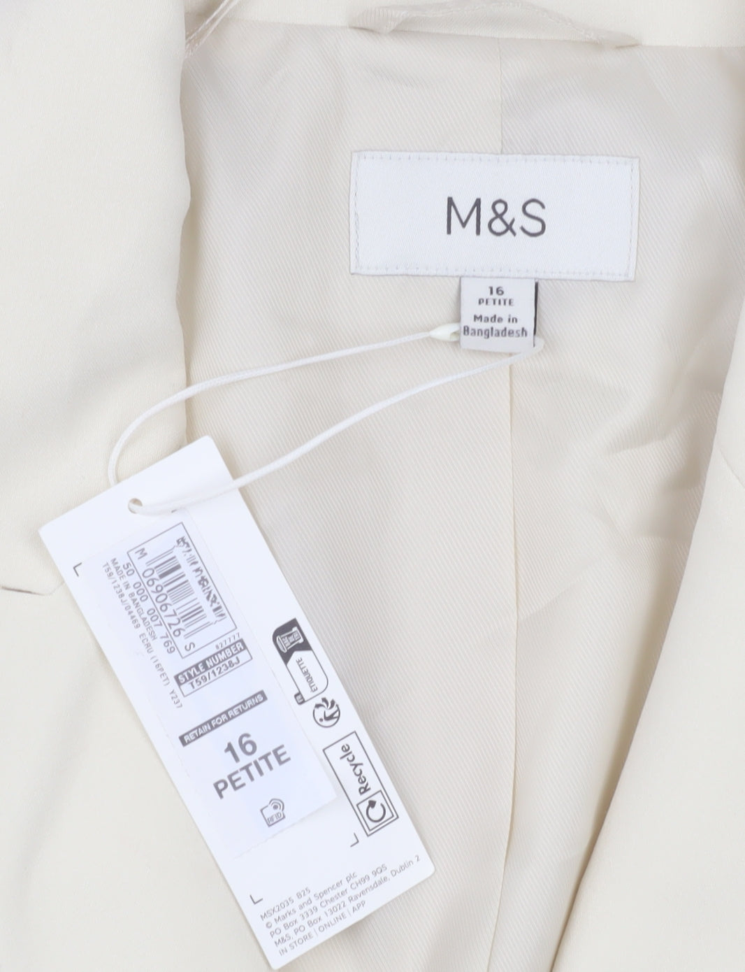 Marks and Spencer Women's Ivory Petite Blazer