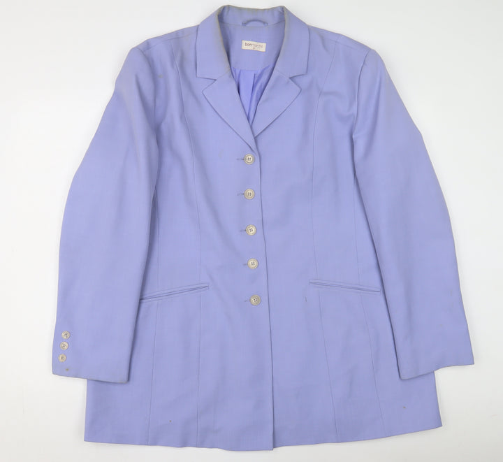 Bonmarché Women's Purple Blazer, Size 20, Buttoned, Long