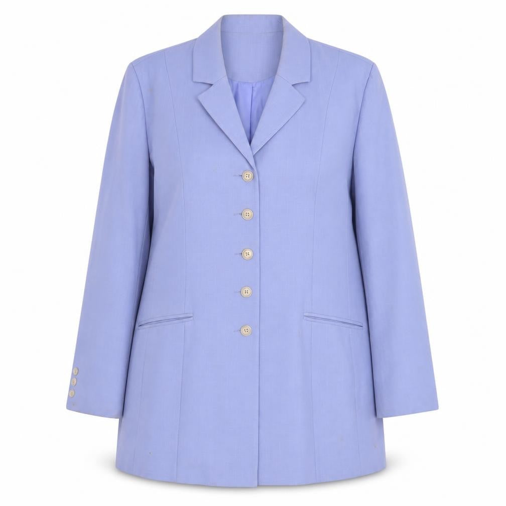 Front view of Bonmarché Women's Purple Blazer, size 20, Buttoned, Long
