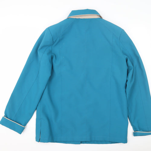 Finesse Women's Blue Basic Jacket, Size 10, Button