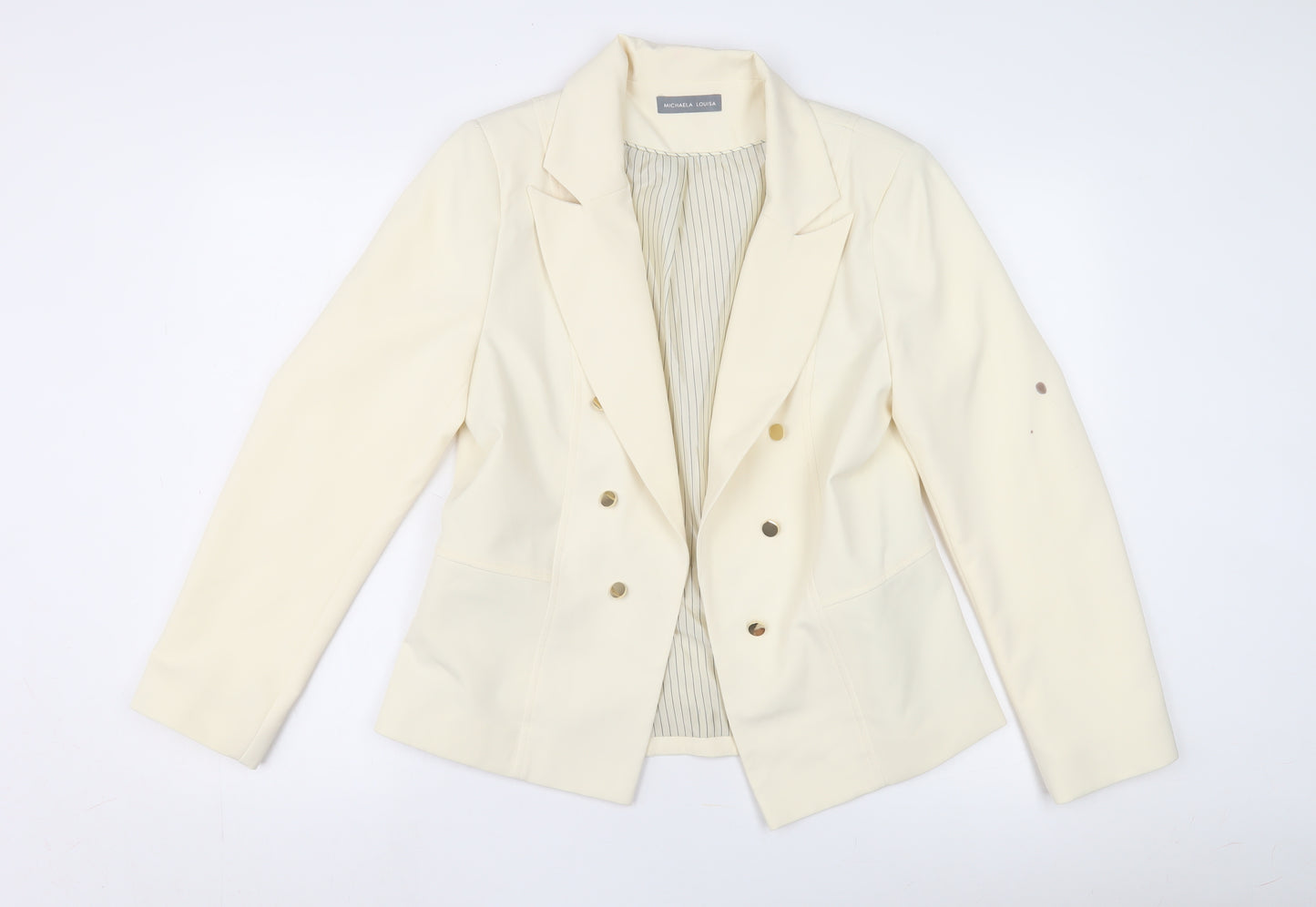 Michaela Louisa Women's Ivory Blazer, Size 12, Double-Breasted