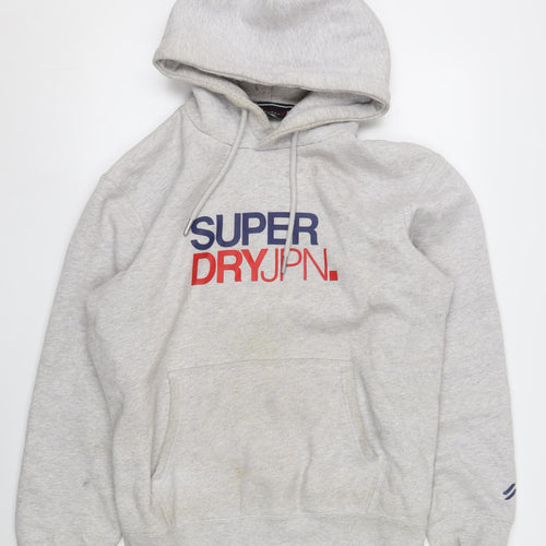 Superdry Men's Grey Hoodie M Pullover with Logo