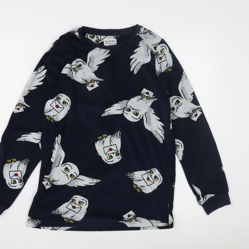 Harry Potter Blue Owl Print Women's Pyjama Top, Size 4